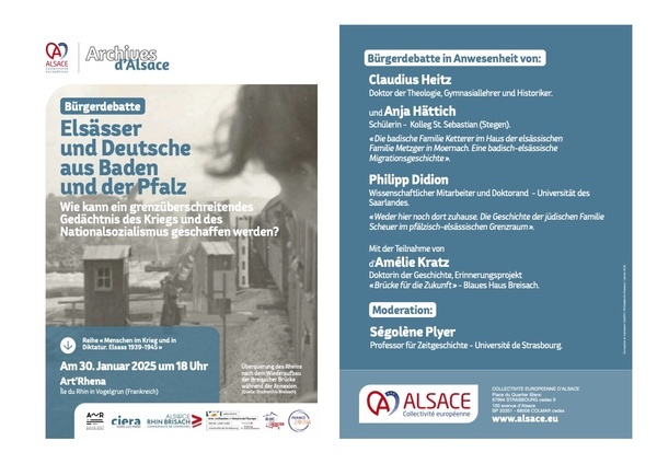 Plakat Bürgerdebatte "Elsässer und Deutsche aus Baden und der Pfalz" Plakat Bürgerdebatte "Elsässer und Deutsche aus Baden und der Pfalz"
