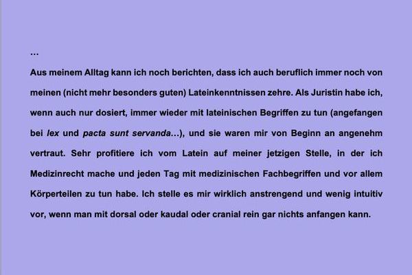 Aussagen von Eltern aktueller und ehemaliger Latein-Schler*innen ber Latein